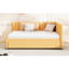 Lit de jour double rembourré avec lit gigogne, tissu en lin jaune, sans sommier, cadre en bois, lit gigogne en lin jaune, cadre, pour un plaisir à long terme-1146769972