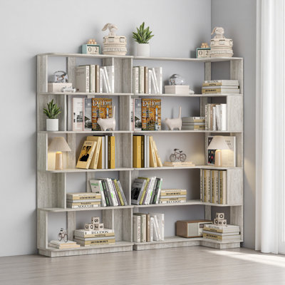 Bibliothèque d'angle peu encombrante de 90 cm + bibliothèque libre extensible de 80 cm