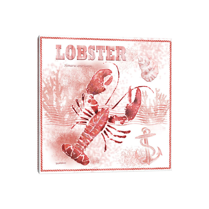 Red Lobster 1 Piece Wrapped Canvas Painting, 30.48 cm H x 30.48 cm W