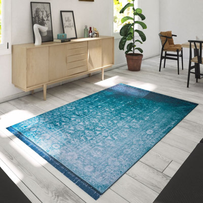 Luxurious Machine Washable Area Rug, 4.9 x 7.5 Feet, 100% Polyester, 1850 g/m², Pile Height: 0.2 inches | Eco-Friendly Recycled Poly Cotton Backing | Perfect for Living Room & Bedroom, Soft and Durable Design