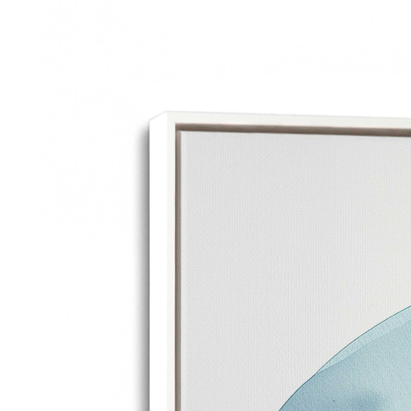 Ensemble de 2 brumes de topaze bleue, Cadre flottant blanc opaque, H 19 po x l 26 po