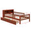 Structure de lit simple (style plateforme) - support de rangement pour la tête de lit, 2 tiroirs sous le lit, garde-corps de sécurité à 3 côtés (peu encombrant)-563055549