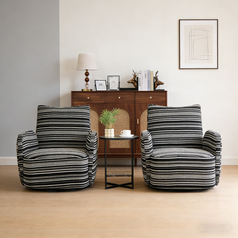 Fauteuil demi-tonneau rembourré et pivotant rembourré