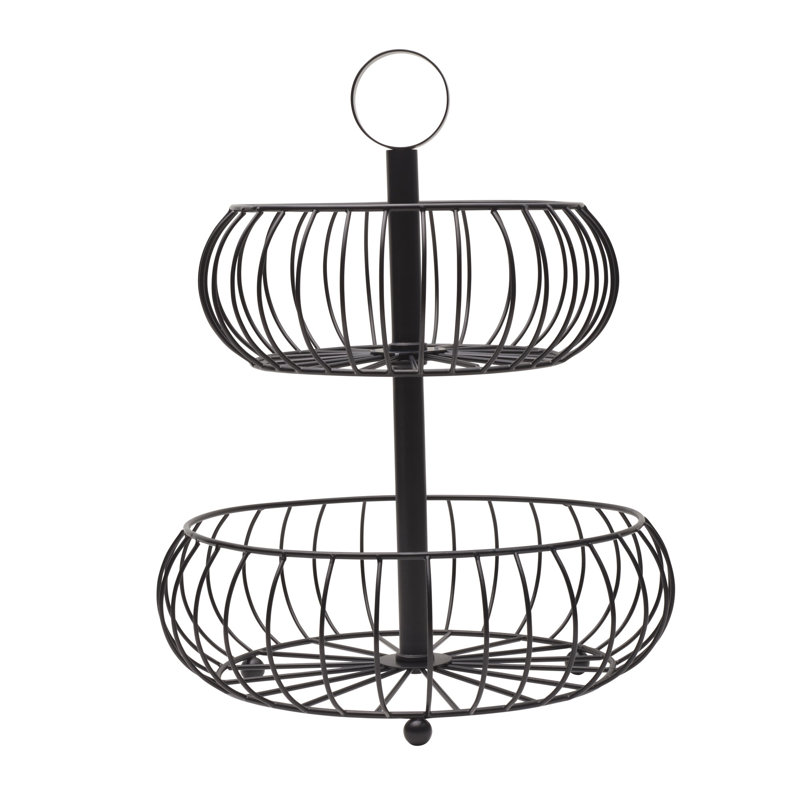 Panier de rangement à 2 niveaux Gourmet Basics par Mikasa Monroe, noir