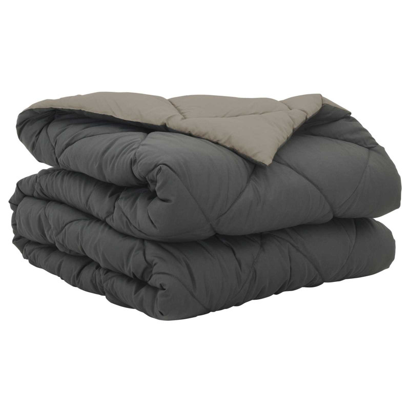 Microfiber Solid Colour Bedspread, Single, Light Grey/Anthracite
