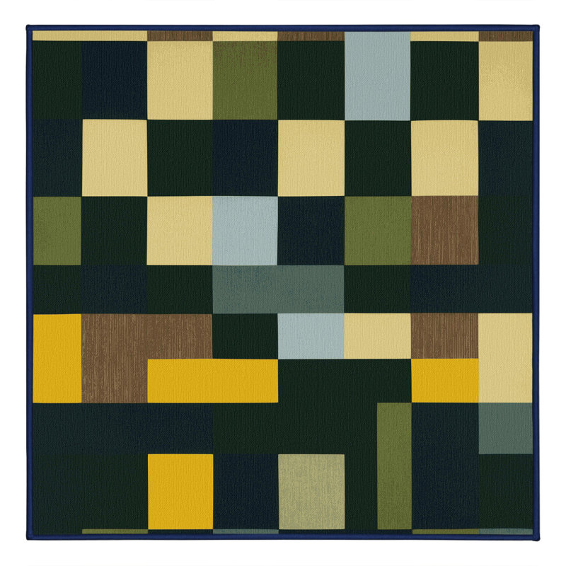 Tiled Greenery Rug, Round 6'
