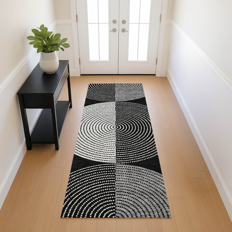 Machine Washable Indoor/Outdoor Hovey ACN2281 Geometric Rug, Runner 2'3" x 7'6"