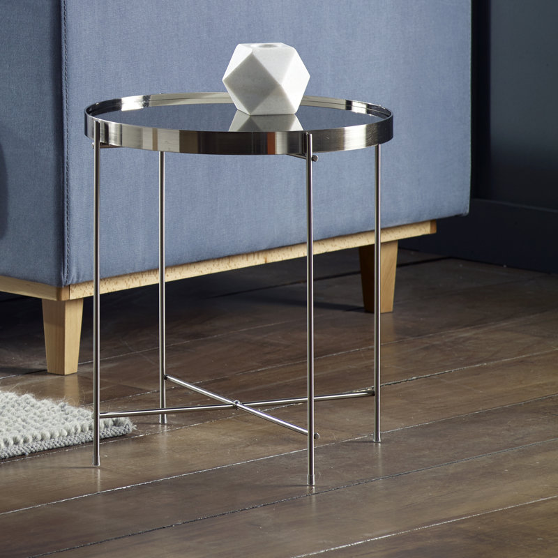 Yasmina Tray Top End Table, Chrome