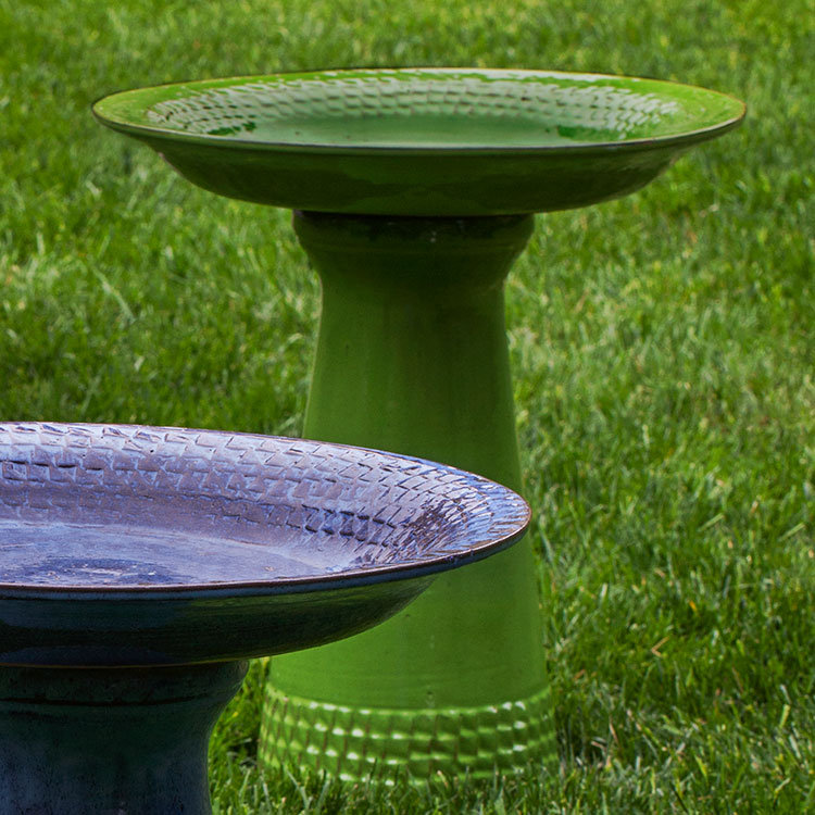 Bain d'oiseaux émaillé Tattersall, Vert jaune