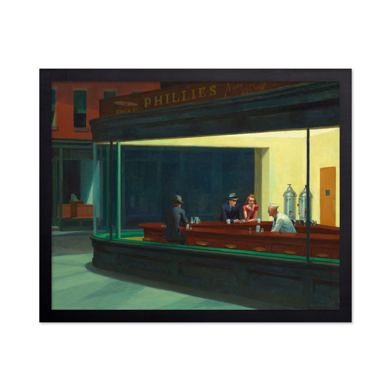 Edward Hopper - Nighthawks, Unframed, Poster, 11"H x 14"W