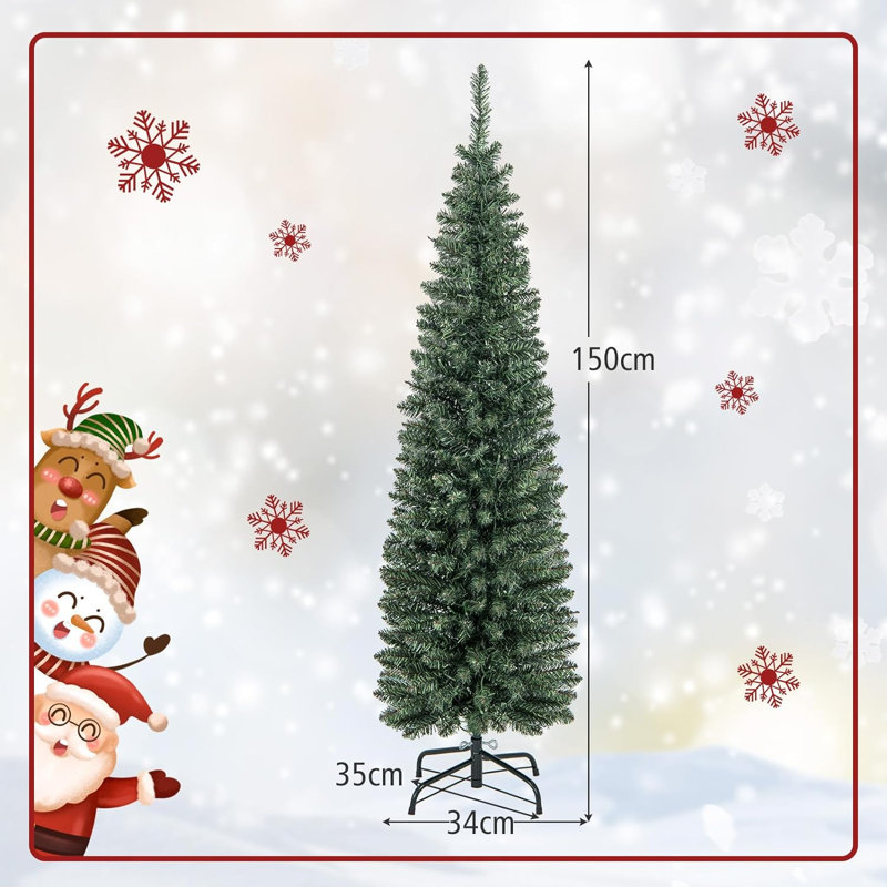 Lighted Artificial Pine Christmas Tree, 150cm H