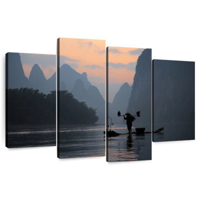 Li River, pêche au crépuscule