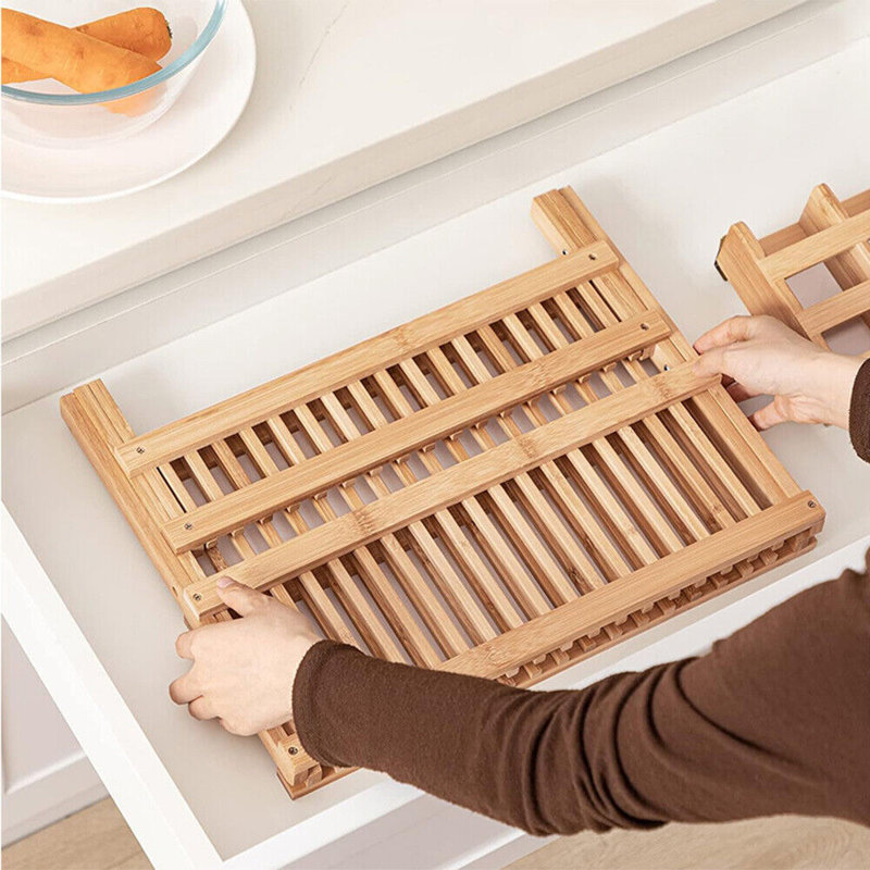 Bamboo Two Tier Dish Rack