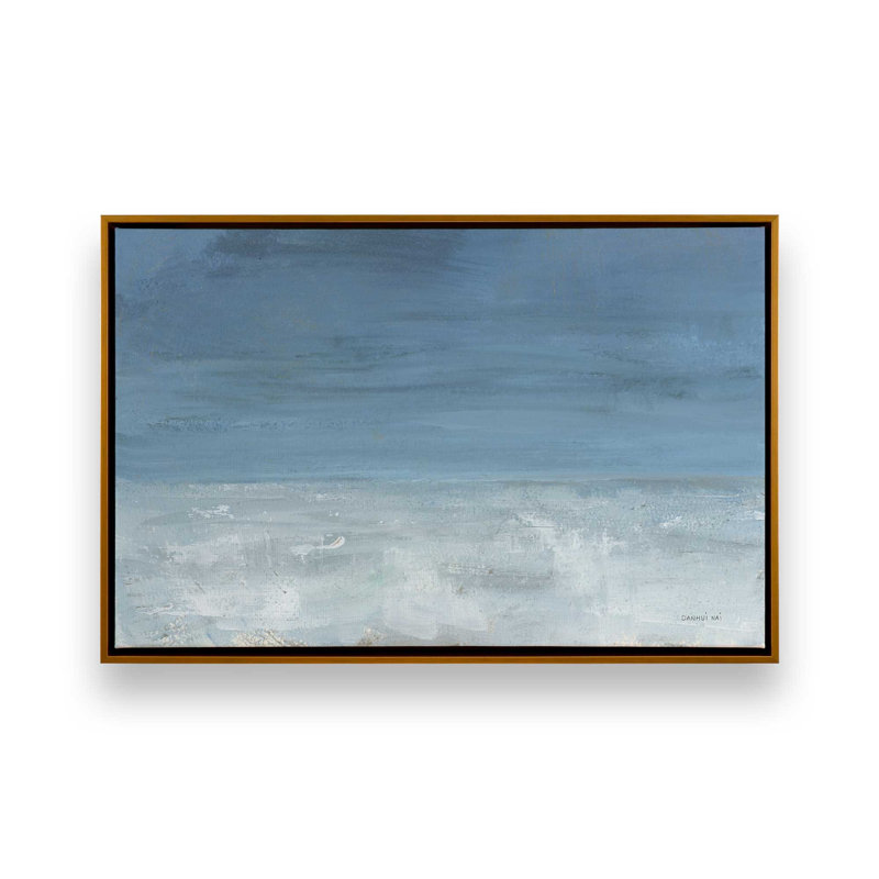 «Coastal Mood» par Danhui Nai, reproduction d'art, H 33,5 po x l 49,5 po, Doré, Toile avec cadre