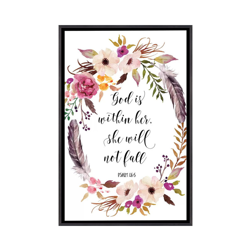Impression d’art textuel, "God is within her it not Fall, Psaume 46:5" par Eden Printables-impression d’art textuel