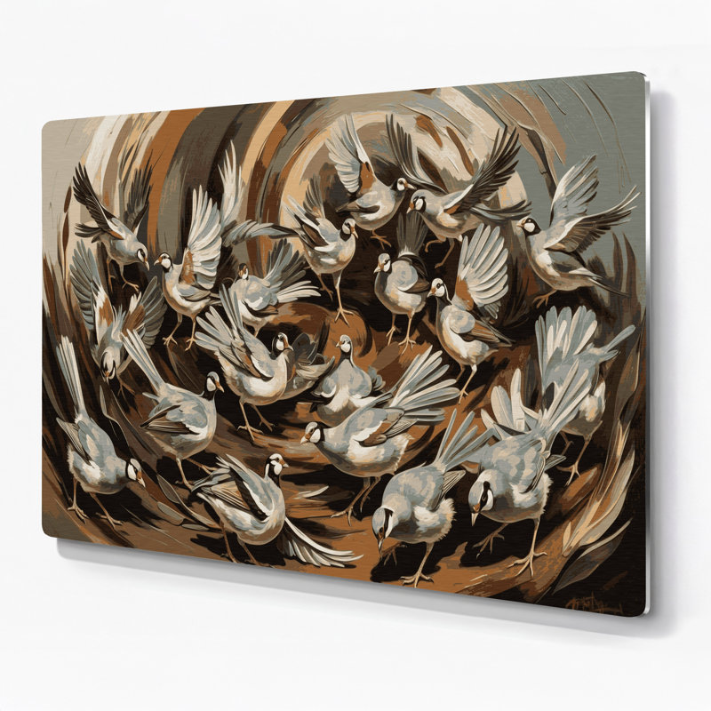 Oiseau gris, perdrix grise, art mural en métal, H 240 po x l 288 po x P 0,05 po