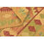 Tapis en laine rouge/beige 2 pi 9 po x 4 pi "one-of-kind" à la main noué la new age Elland