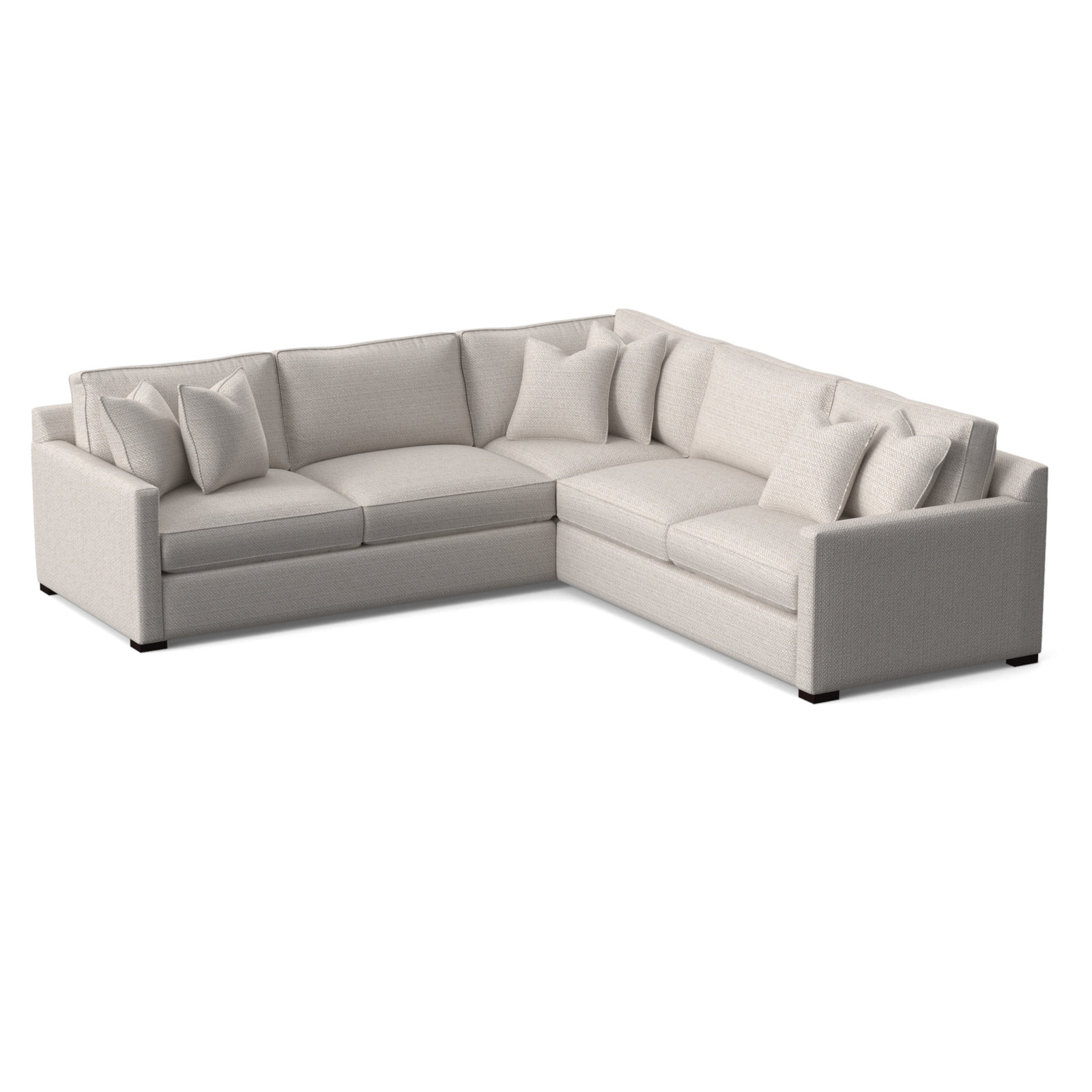 Bel-Air L-Sectional, White Textured Performance; 0865-91, Black