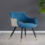Ensemble de 2 chaises d'appoint de base en tissu bleu