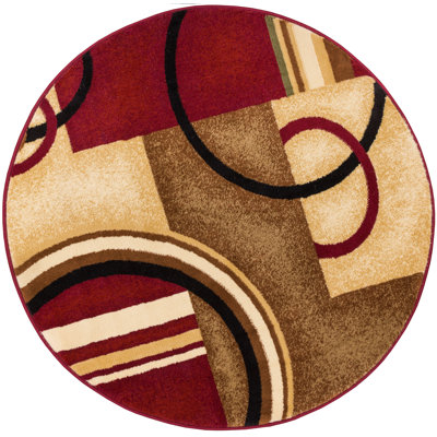 Carlei Arcs & Shapes Red Modern Rug