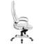 Fauteuil de direction pivotant en vinyle blanc à haut dossier Braman avec garniture et accoudoirs