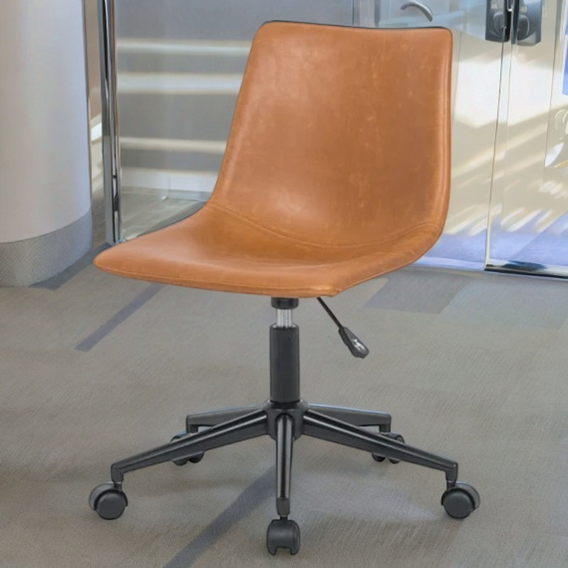 Chaise de bureau en cuir Tap , Tanné