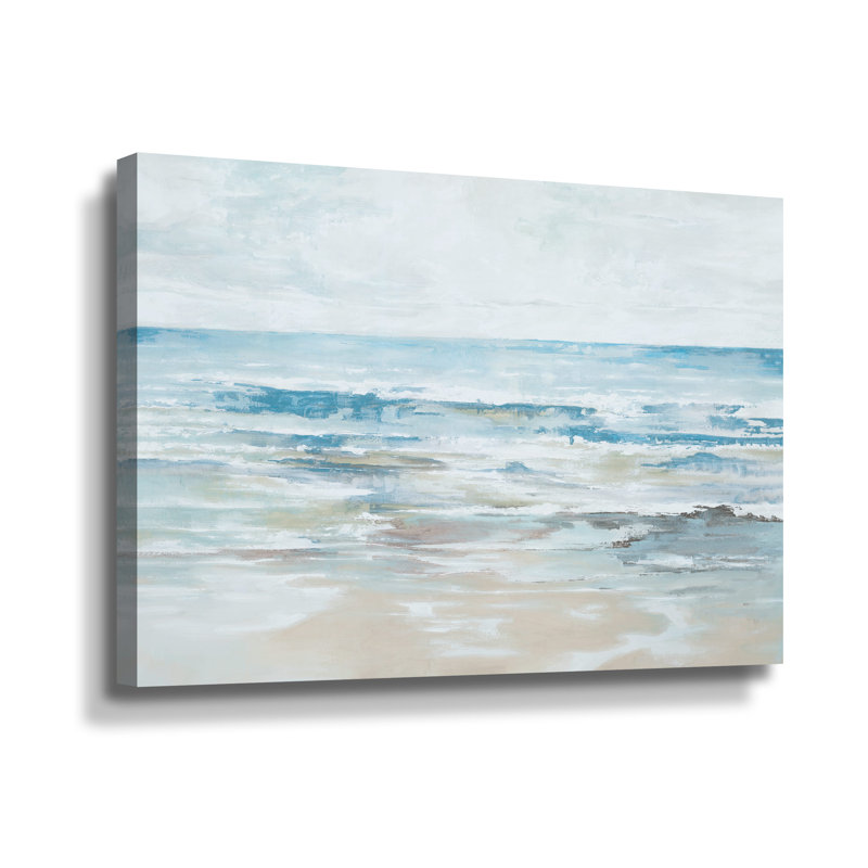 Ocean Water Blues - peinture sur toile, H 32 po x l 48 po x P 2 po, Toile tendue