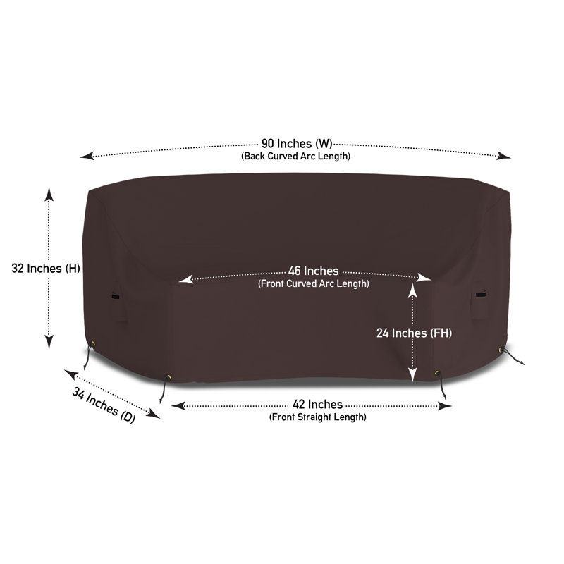 Outdoor Cover, 81.3cm H x 228.6cm W x 86.4cm D, Coffee