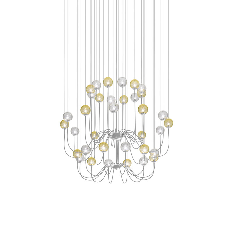Puppet Suspension 36P Smoky Transparent Glossy Chrome G9 Ul, Amber Transparent;Crystal Transparent, Glossy Chrome