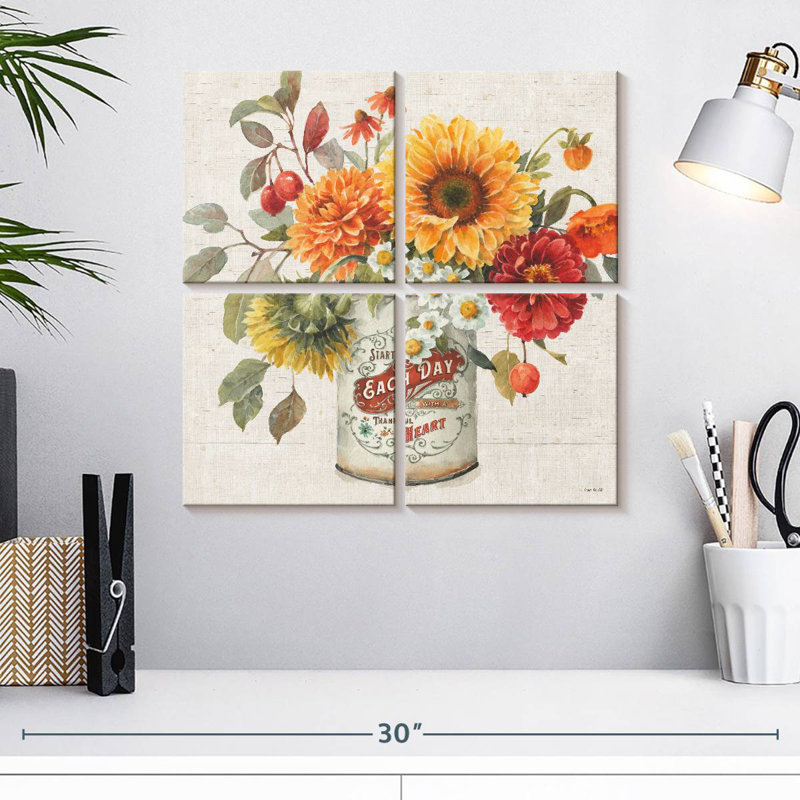 Harnek automne en fleurs III, H 18 po x l 18 po