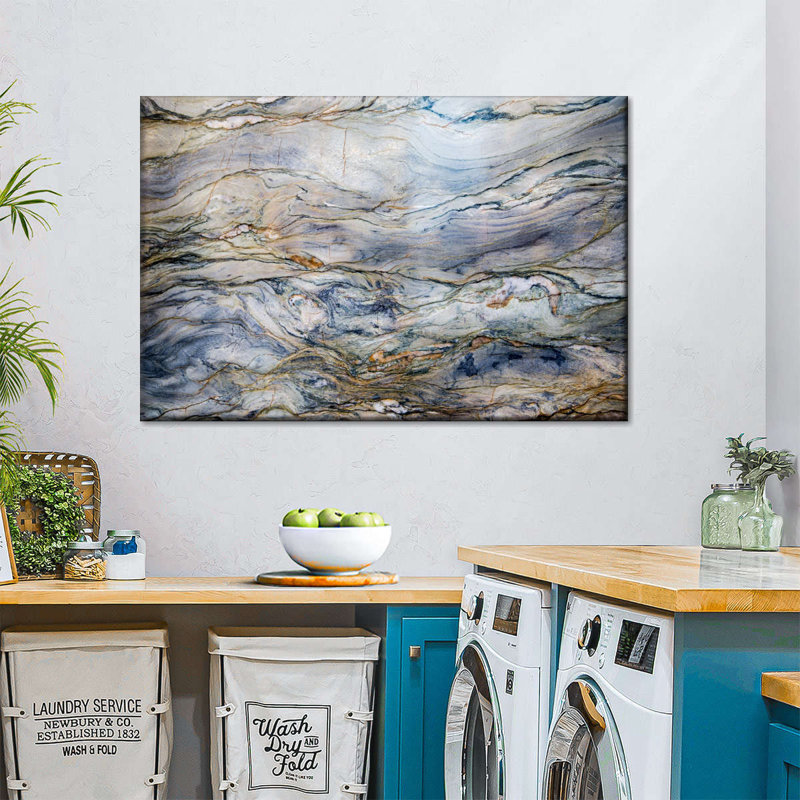 Impression sur toile marbrée, H 16 po x l 24 po x P 1,25 po