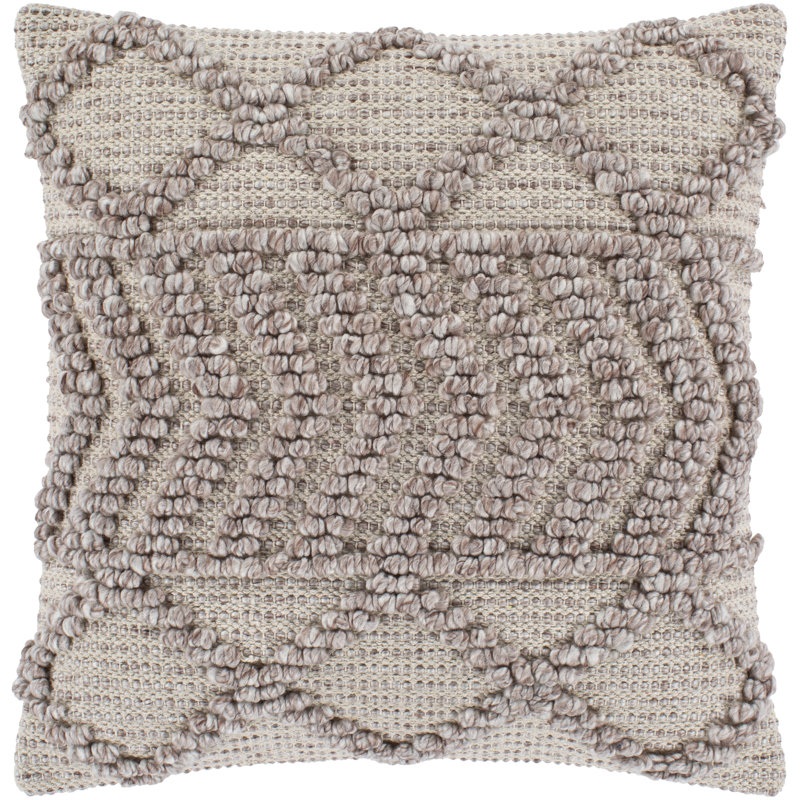 22" x 22" Beige Cotton and Polyester Euro Pillow Cover