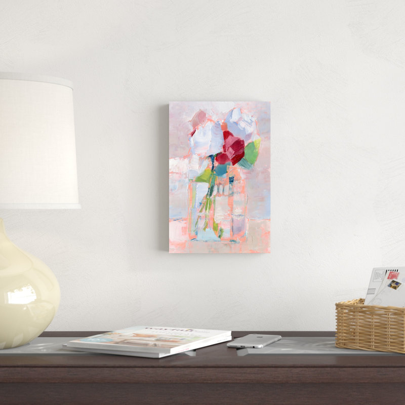 Fleurs abstraites dans un vase I, H 12 po x l 8 po x P 1,25 po