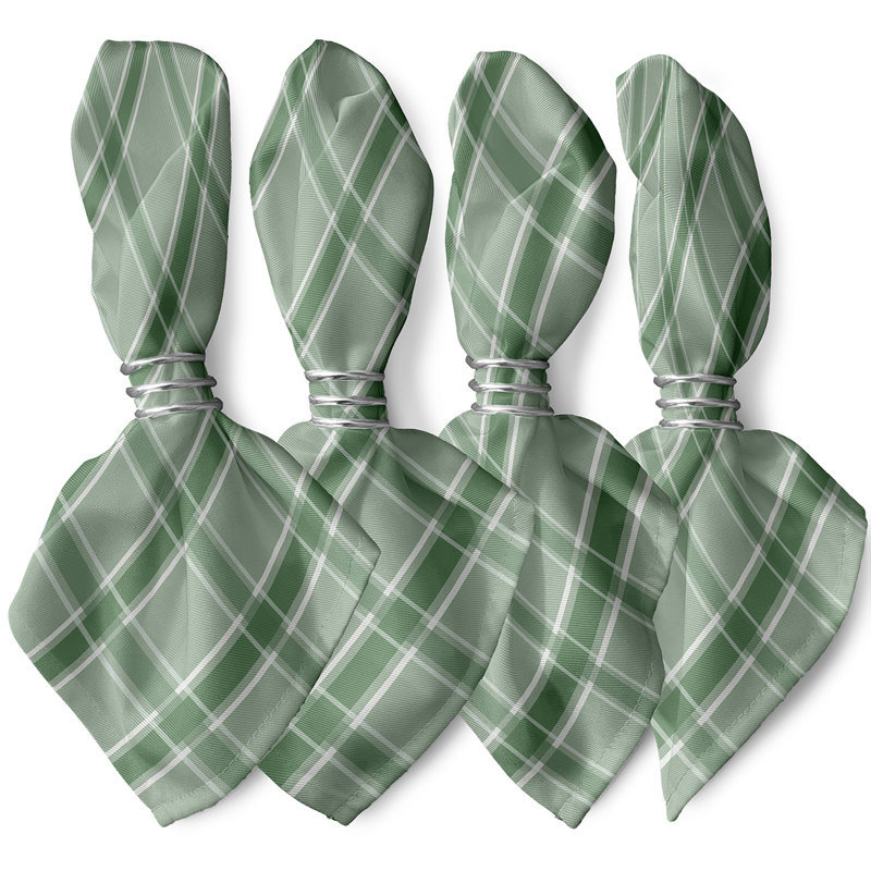 Ensemble de serviettes géométriques 4 pièces Abigail, L 18 po x L 18 po, Vert / vert