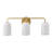3-light White Glass Dimmable Iron Wall Lamp