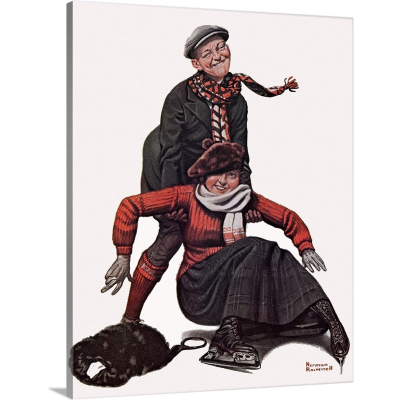 Art mural sur toile The Novice Skater, H 14 po x l 11 po x P 1,25 po, Toile tendue