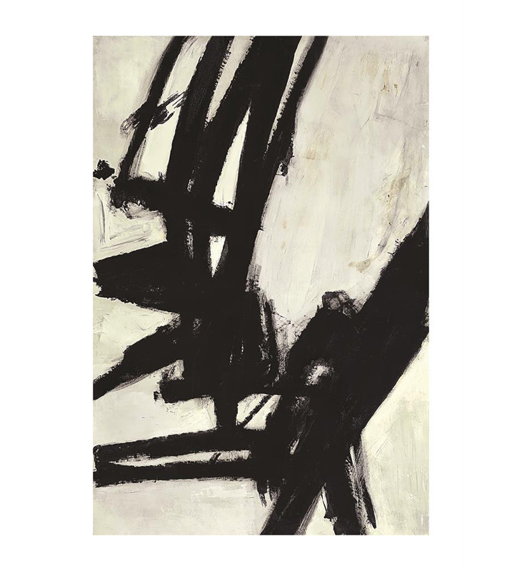 Nero 2 Contemporary Abstract - Single Picture Frame Print, Matt White, 187.452 cm H x 136.652 W