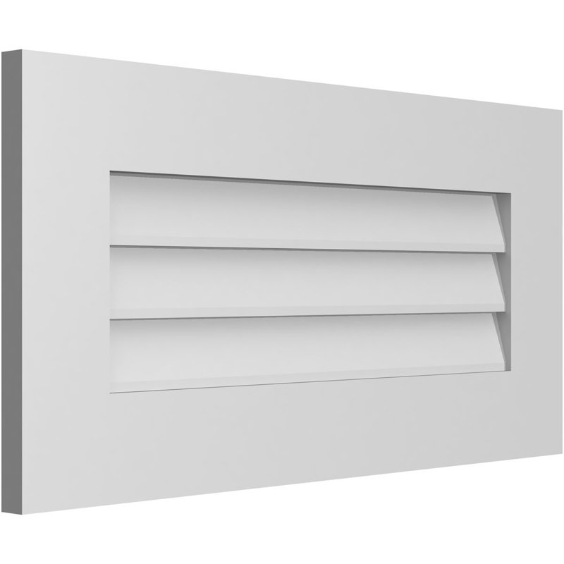 Vent à pignon rectangulaire en uréthane non-fonctionnel, H 14 po x l 28 po x P 1 po