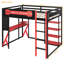 Lit mezzanine double multifonctionnel avec rangement, fabrication en bois, style de jeu moderne
