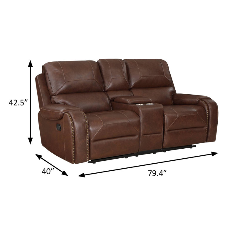 Causeuse manuelle transitionnelle l 79,4 po, brun
