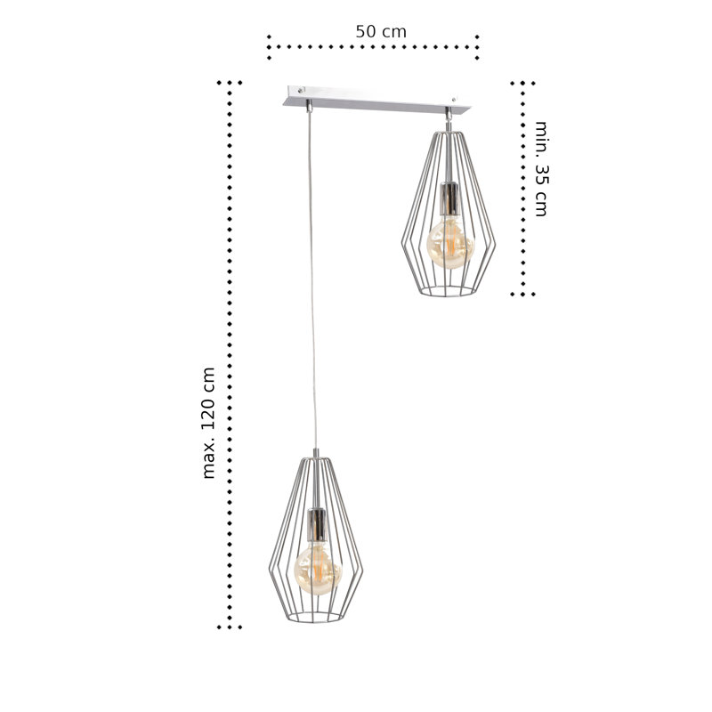 Estero 2 - Light Geometric Pendant, Silver