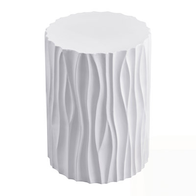 Modern Outdoor Coffee Table with Wavy Fluted Design