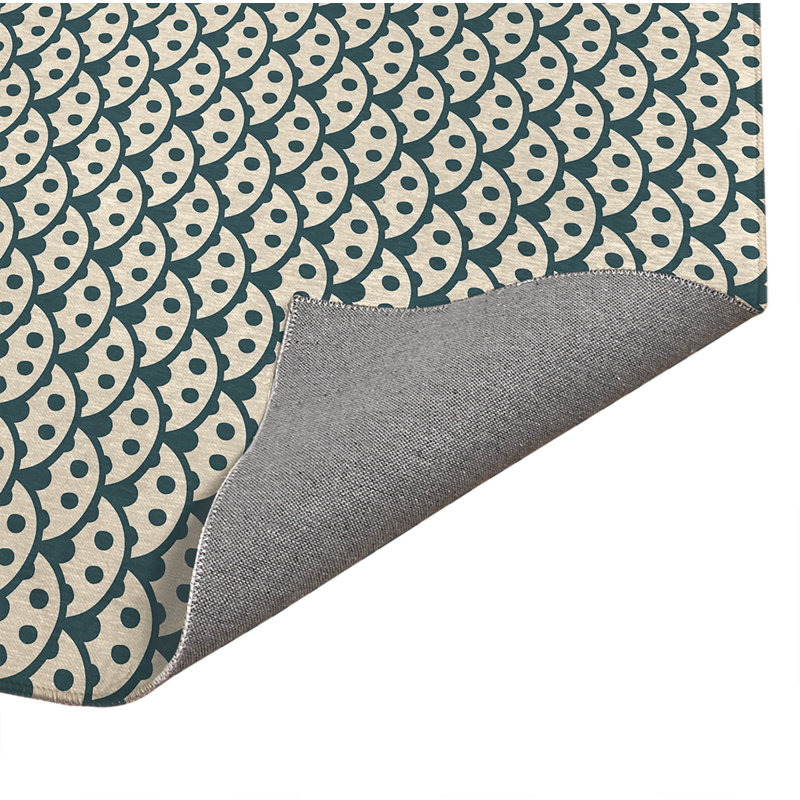 Tapis de cuisine à profil bas, Rectangle 2' x 3', Dusty Aqua Geometric
