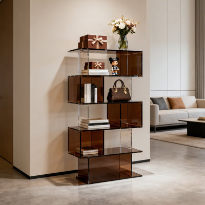Modern geometric design acrylic bookcase