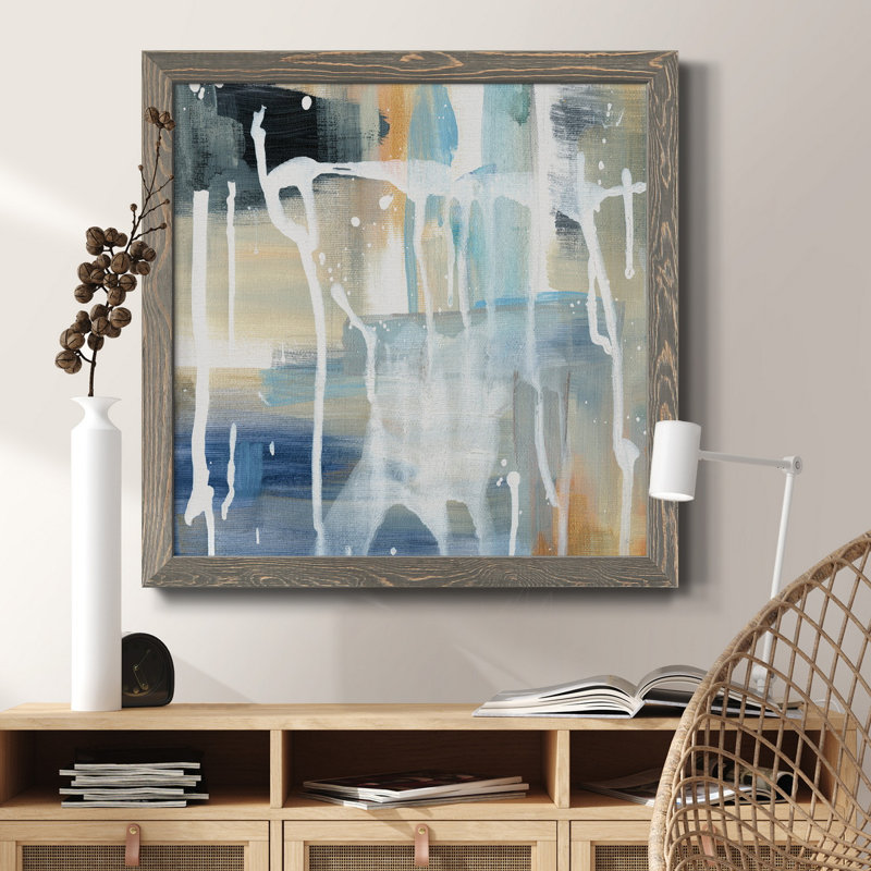 Island Succulent - Peinture sur toile encadrée, Cadre gris, H 17 po x l 17 po x P 1,5 po
