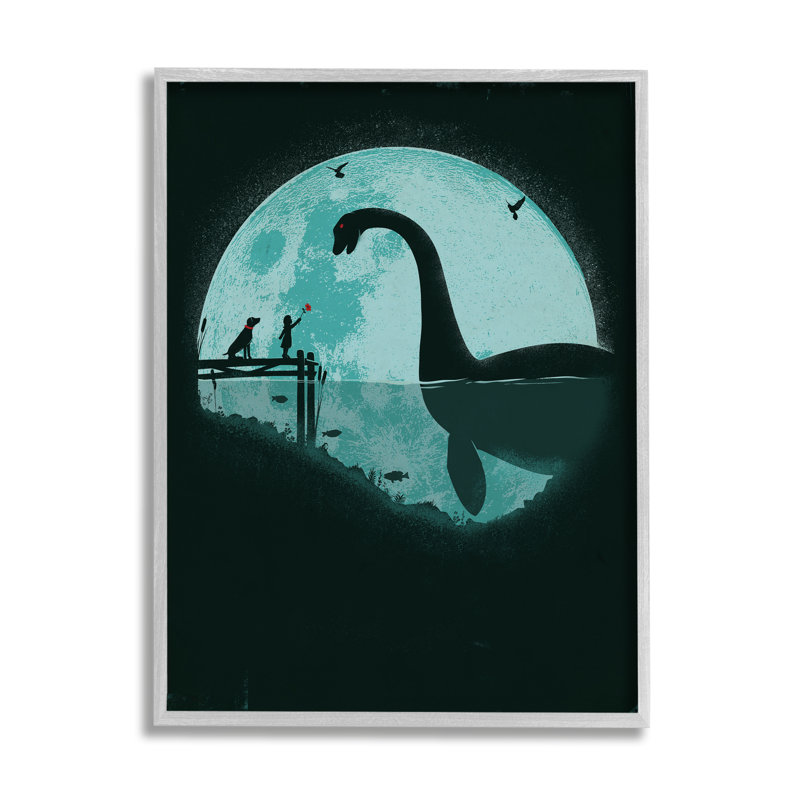 Girl & Loch Ness, H 14 po x l 11 po x P 1,5 po, Estampe numérique Farmhouse