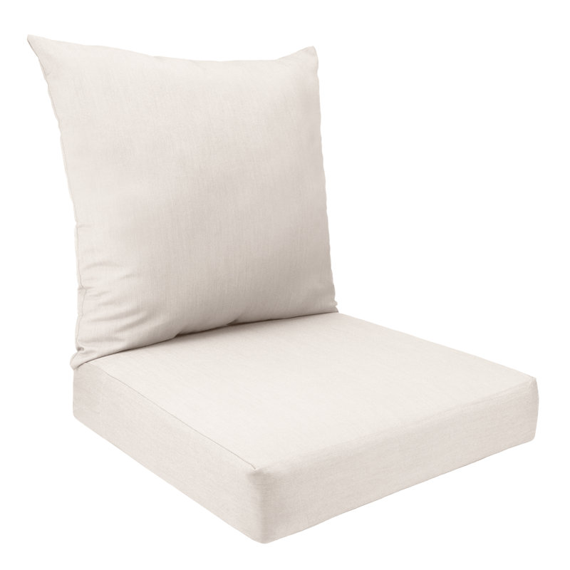 Sunbrella Deep Seat Patio Cushion Set (Seat and Back), 2 Piece, Eggshell