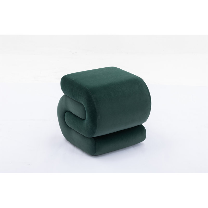 Ottoman Makeup Stool Footstool (Only Including Ottoman), Dark Green Velvet