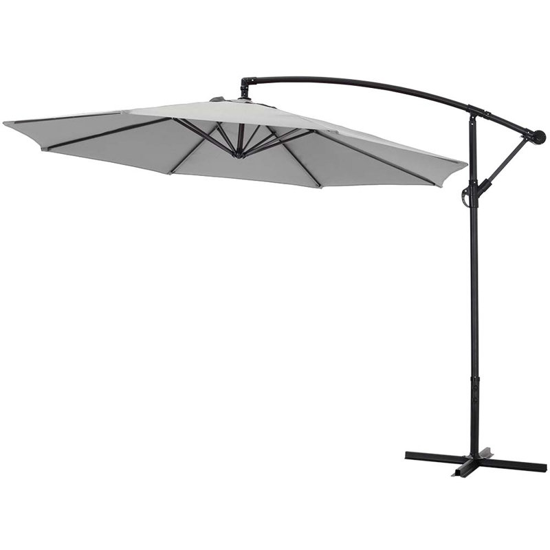 Aakas 300cm Tilt Cantilever Parasol, Light Grey
