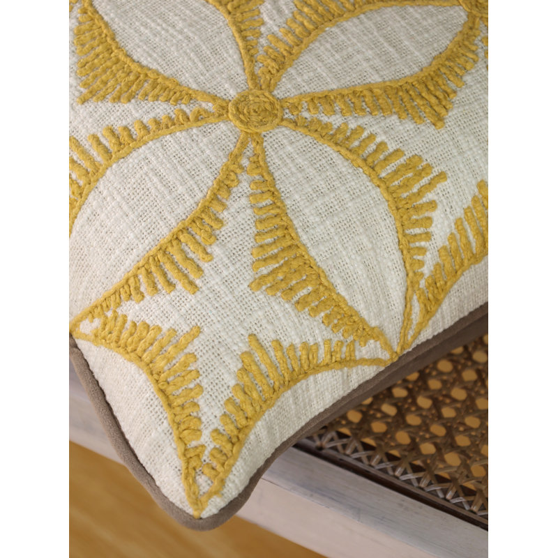 Housse brodée 20 x 20 | Housse de coussin Boho, Yellow